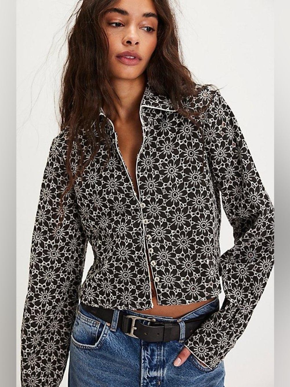 Free People Women's Gray Dream A Little Dream Top Sz Medium